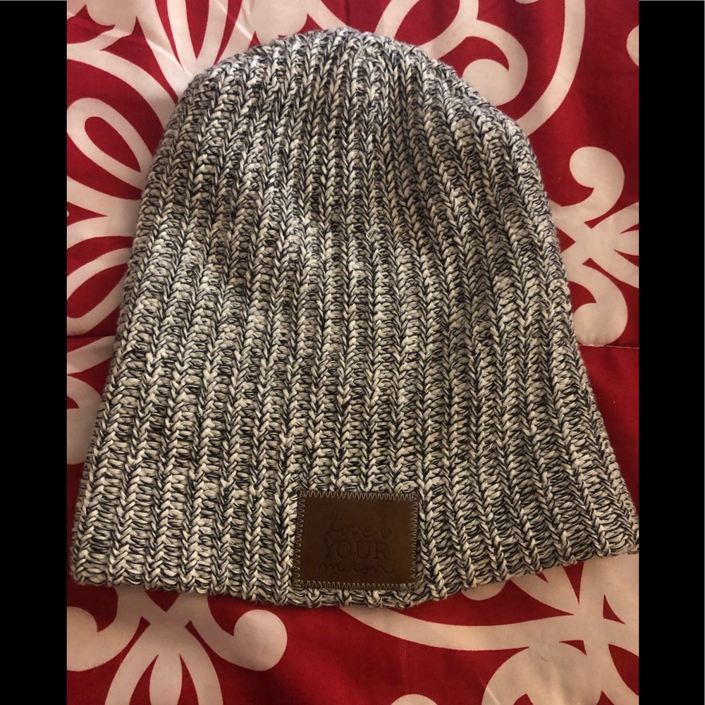 “Love Your Melon” Men’s Knit Hat, Beige/Black, Unisex, Stretch Material